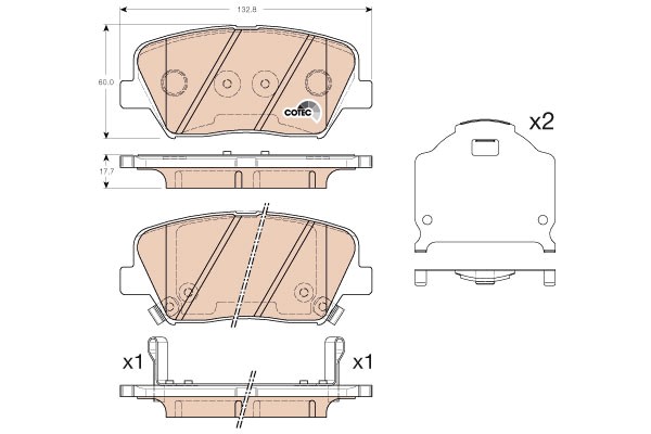 Bromsbeläggsats, Framaxel Trw Cotec GDB3549 TRW