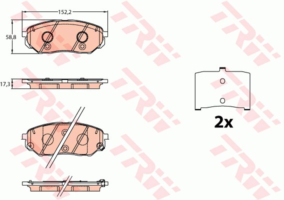 Bromsbeläggsats, Framaxel Trw GDB3638 TRW
