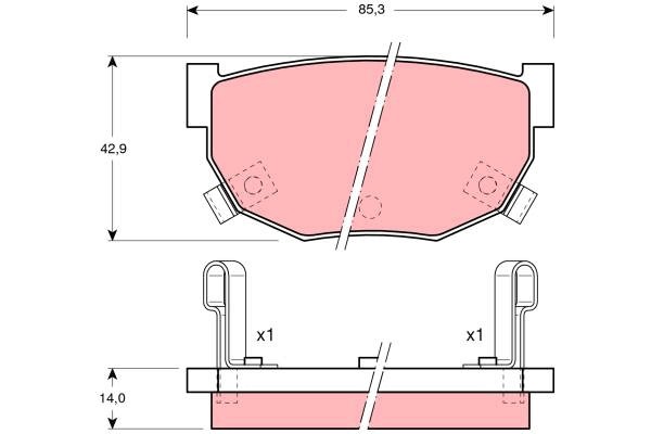Bromsbeläggsats, Bakaxel Trw GDB368 TRW Bromsbeläggsats, Bakaxel Trw GDB368 TRW