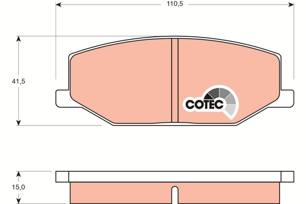 Bromsbeläggsats, Framaxel Trw Cotec GDB383 TRW