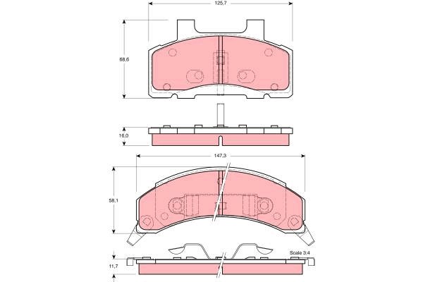 Bromsbeläggsats, Framaxel Trw GDB4005 TRW