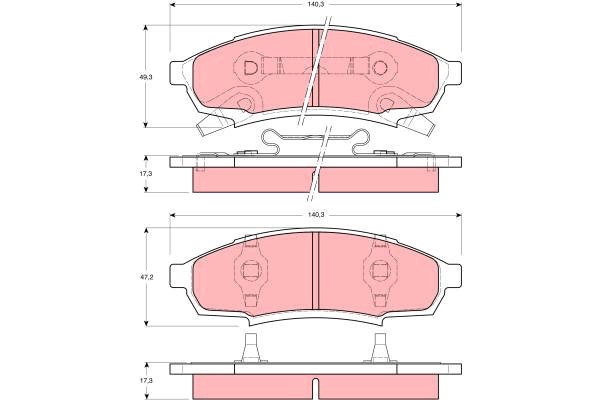 Bromsbeläggsats, Framaxel Trw GDB4014 TRW