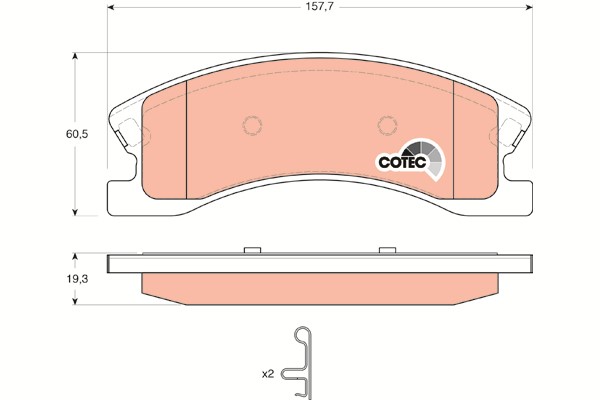 Bromsbeläggsats, Framaxel Trw Cotec GDB4133 TRW