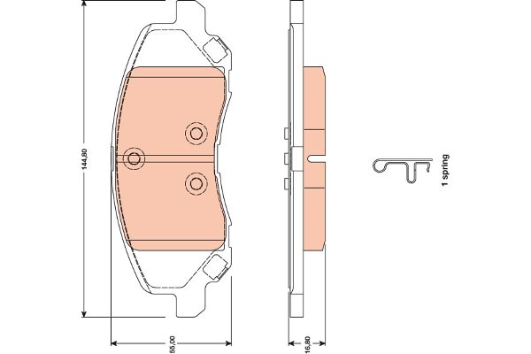 Bromsbeläggsats, Framaxel Trw GDB4141 TRW