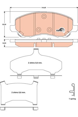 Bromsbeläggsats, Framaxel Trw Cotec GDB4142 TRW