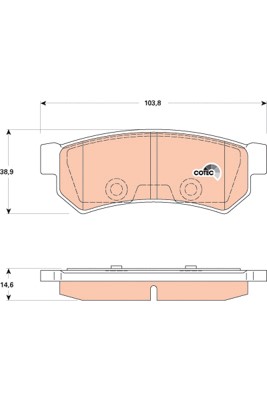 Bromsbeläggsats, Bakaxel Trw Cotec GDB4178 TRW
