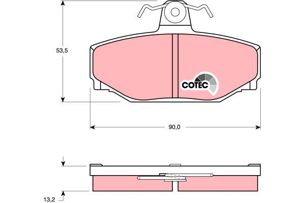 Bromsbeläggsats, Bakaxel Trw Cotec GDB442 TRW