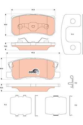 Bromsbeläggsats, Bakaxel Trw Cotec GDB4600 TRW