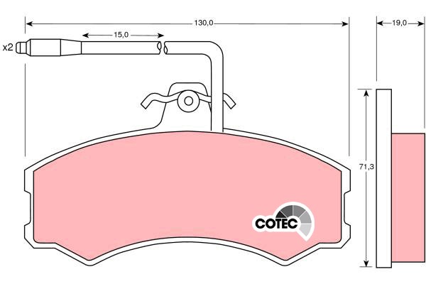 Bromsbeläggsats, Framaxel Trw Cotec GDB695 TRW
