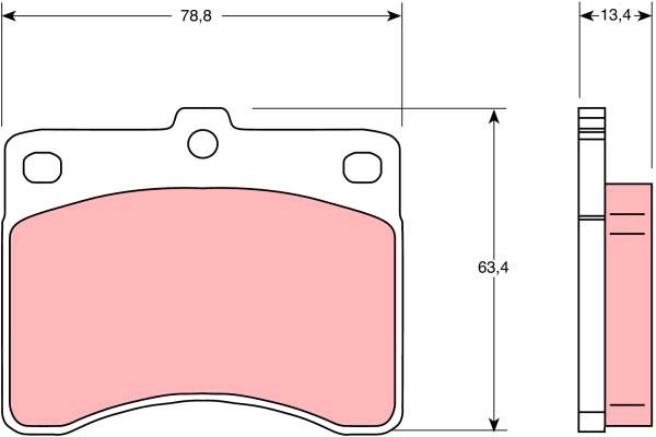 Bromsbeläggsats, Framaxel Trw GDB736 TRW