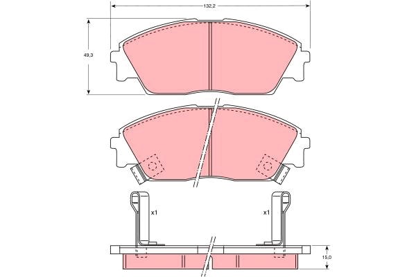 Bromsbeläggsats, Framaxel Trw GDB763 TRW Bromsbeläggsats, Framaxel Trw GDB763 TRW