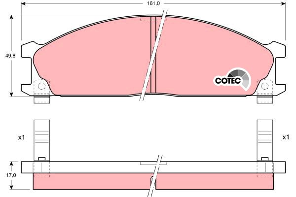 Bromsbeläggsats, Framaxel Trw Cotec GDB766 TRW
