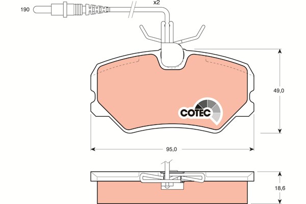 Bromsbeläggsats, Framaxel Trw Cotec GDB793 TRW