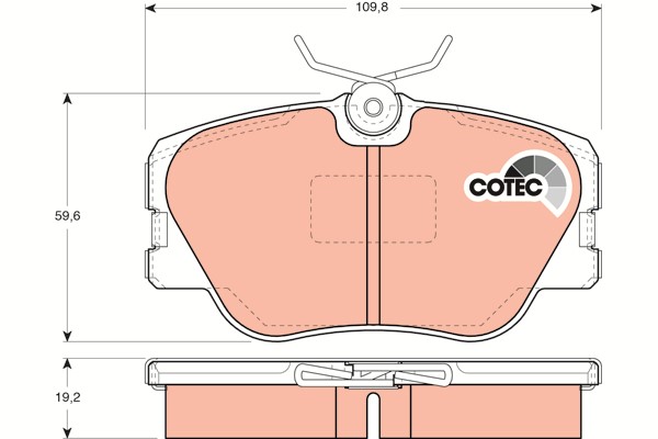 Bromsbeläggsats, Framaxel Trw Cotec GDB818 TRW