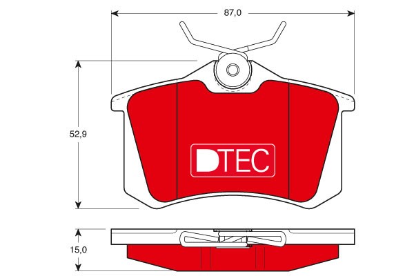 Bromsbeläggsats, Bakaxel Trw Dtec cotec GDB823DTE TRW