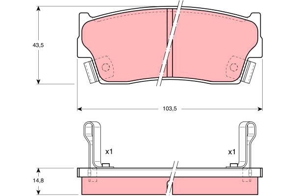 Bromsbeläggsats, Framaxel Trw GDB885 TRW Bromsbeläggsats, Framaxel Trw GDB885 TRW