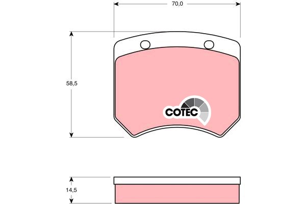 Bromsbeläggsats, Framaxel Trw Cotec GDB973 TRW