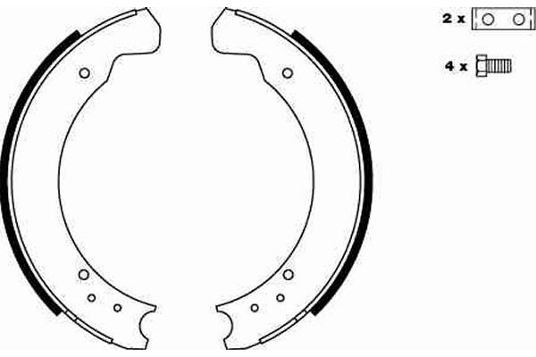 Bromsbackar, sats, Bakaxel Trw GS6075 TRW