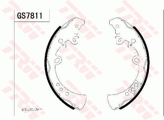 Bromsbackar, sats, Bakaxel Trw GS7811 TRW
