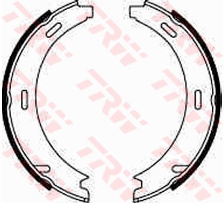 Bromsbackar, sats, parkeringsbroms, Bakaxel, Höger Trw GS8208 TRW