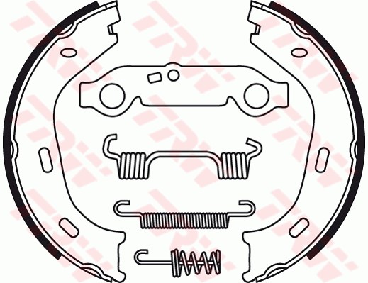 Bromsbackar, sats, parkeringsbroms, Bakaxel Trw GS8218 TRW