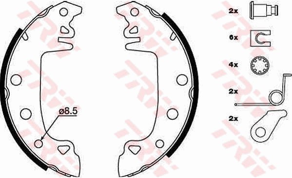 Bromsbackar, sats, Bakaxel Trw GS8315 TRW
