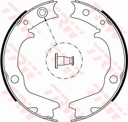 Bromsbackar, sats, parkeringsbroms, Bakaxel Trw GS8479 TRW