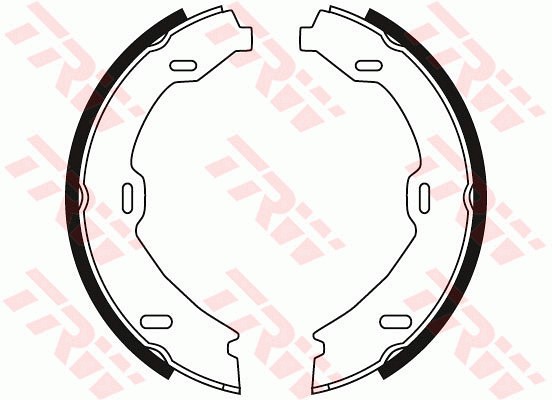 Bromsbackar, sats, parkeringsbroms, Bakaxel Trw GS8482 TRW