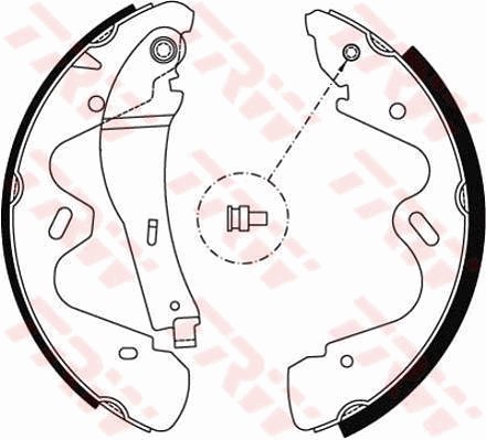 Bromsbackar, sats, Bakaxel Trw GS8483 TRW