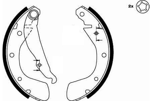 Bromsbackar, sats, Bakaxel Trw GS8542 TRW