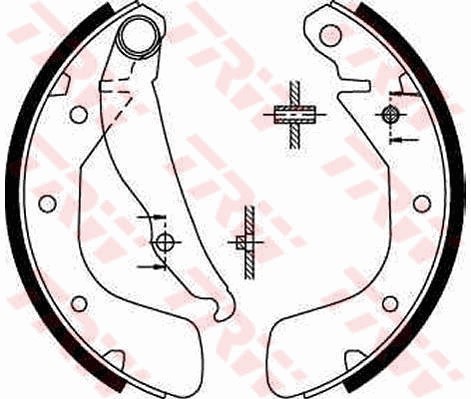 Bromsbackar, sats Trw GS8543 TRW