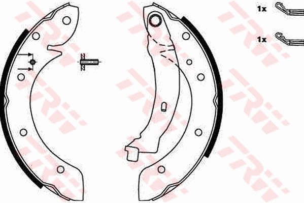 Bromsbackar, sats, Bakaxel Trw GS8620 TRW