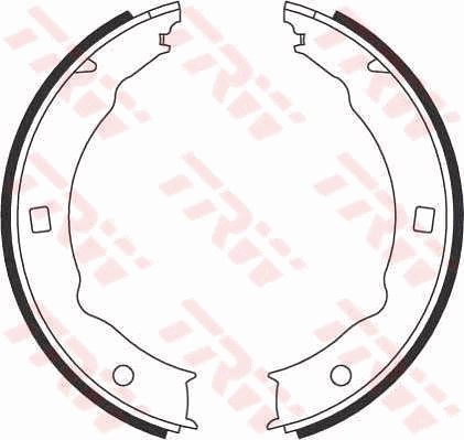 Bromsbackar, sats, parkeringsbroms Solid, Bakaxel Trw GS8683 TRW