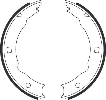 Bromsbackar, sats, parkeringsbroms Solid, Bakaxel Trw GS8683 TRW