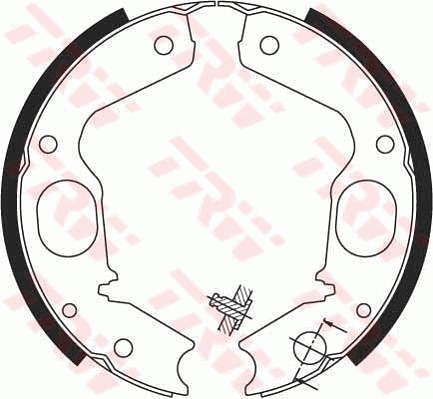Bromsbackar, sats, parkeringsbroms, Bakaxel Trw GS8695 TRW