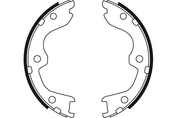 Bromsbackar, sats, parkeringsbroms, Bakaxel, Bakaxel, båda sidor TRW Bromsbackar, sats, parkeringsbroms, Bakaxel, Bakaxel, båda sidor TRW