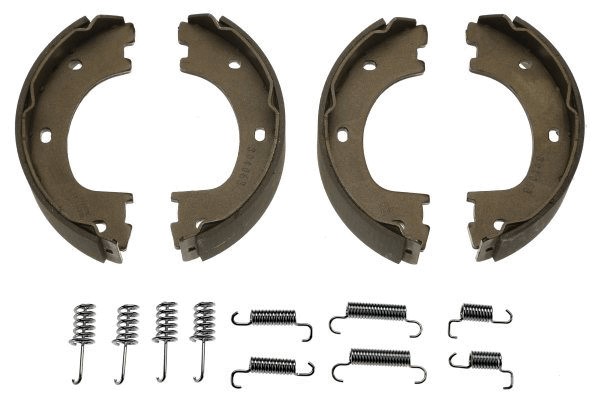 Bromsbackar, sats, parkeringsbroms Ventilerad, Bakaxel Trw GS8777 TRW