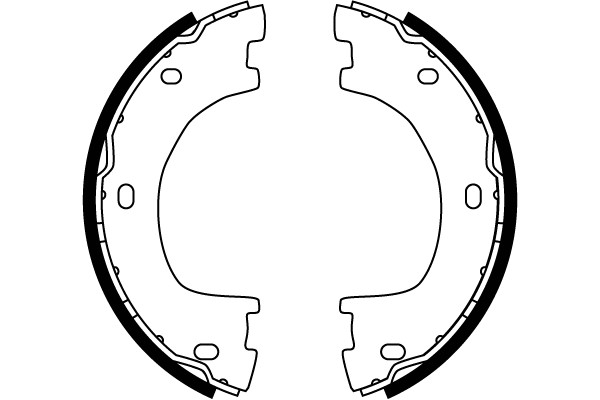 Bromsbackar, sats, parkeringsbroms Ventilerad, Bakaxel Trw GS8777 TRW