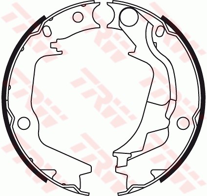 Bromsbackar, sats, parkeringsbroms, Bakaxel Trw GS8782 TRW