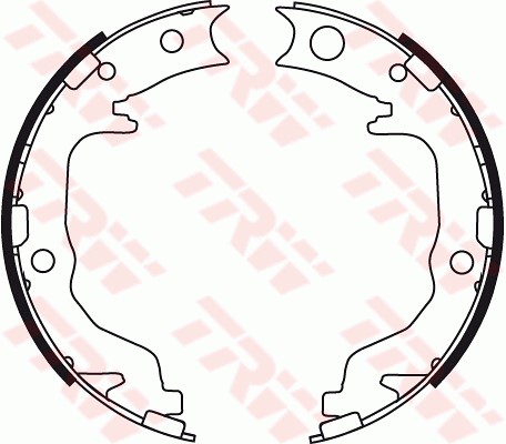 Bromsbackar, sats, parkeringsbroms, Bakaxel Trw GS8783 TRW