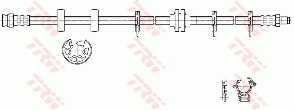 Bromsslang, Framaxel, framaxel höger, framaxel vänster, Fram, hög TRW Bromsslang, Framaxel, framaxel höger, framaxel vänster, Fram, hög TRW