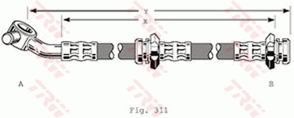 Bromsslang, Framaxel, Höger Trw PHD209 TRW