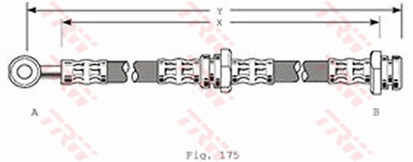 Bromsslang, Framaxel, Nedre framaxel, Höger Trw PHD215 TRW