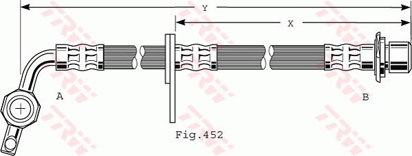 Bromsslang, Framaxel, Höger Trw PHD496 TRW