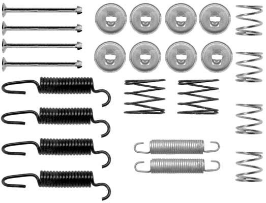 Tillbehörssats, bromsbackar, parkeringsbroms, Bakaxel Trw SFK353 TRW