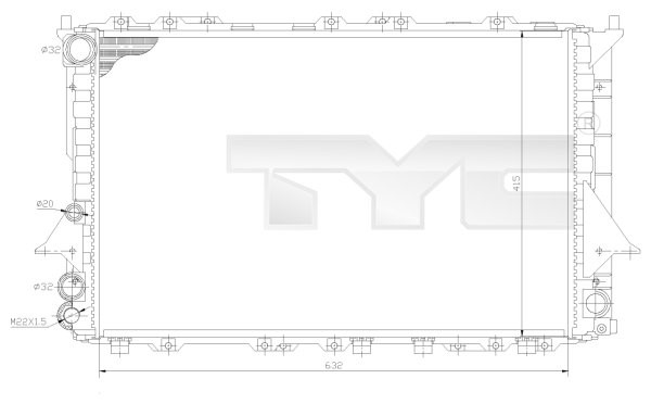Kylare, motorkylning Tyc 702-0027 TYC