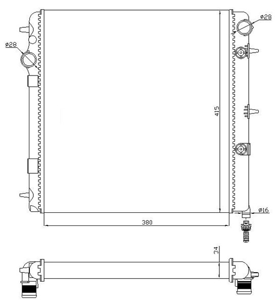 Kylare, motorkylning Tyc 705-0071-R TYC