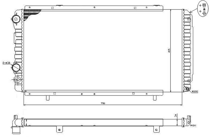 Kylare, motorkylning Tyc 709-0014-R TYC