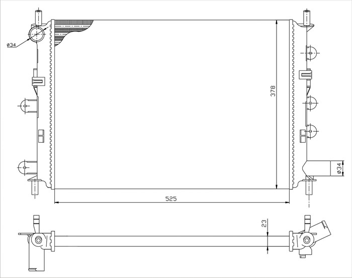 Kylare, motorkylning Tyc 710-0034-R TYC