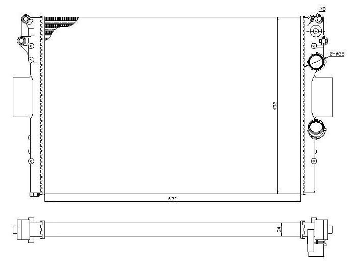 Kylare, motorkylning Tyc 715-0001-R TYC